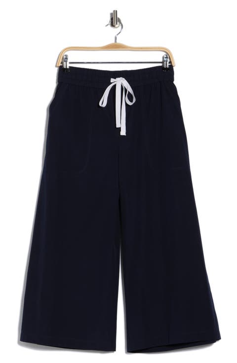 Cotton Crop Wide Leg Pants