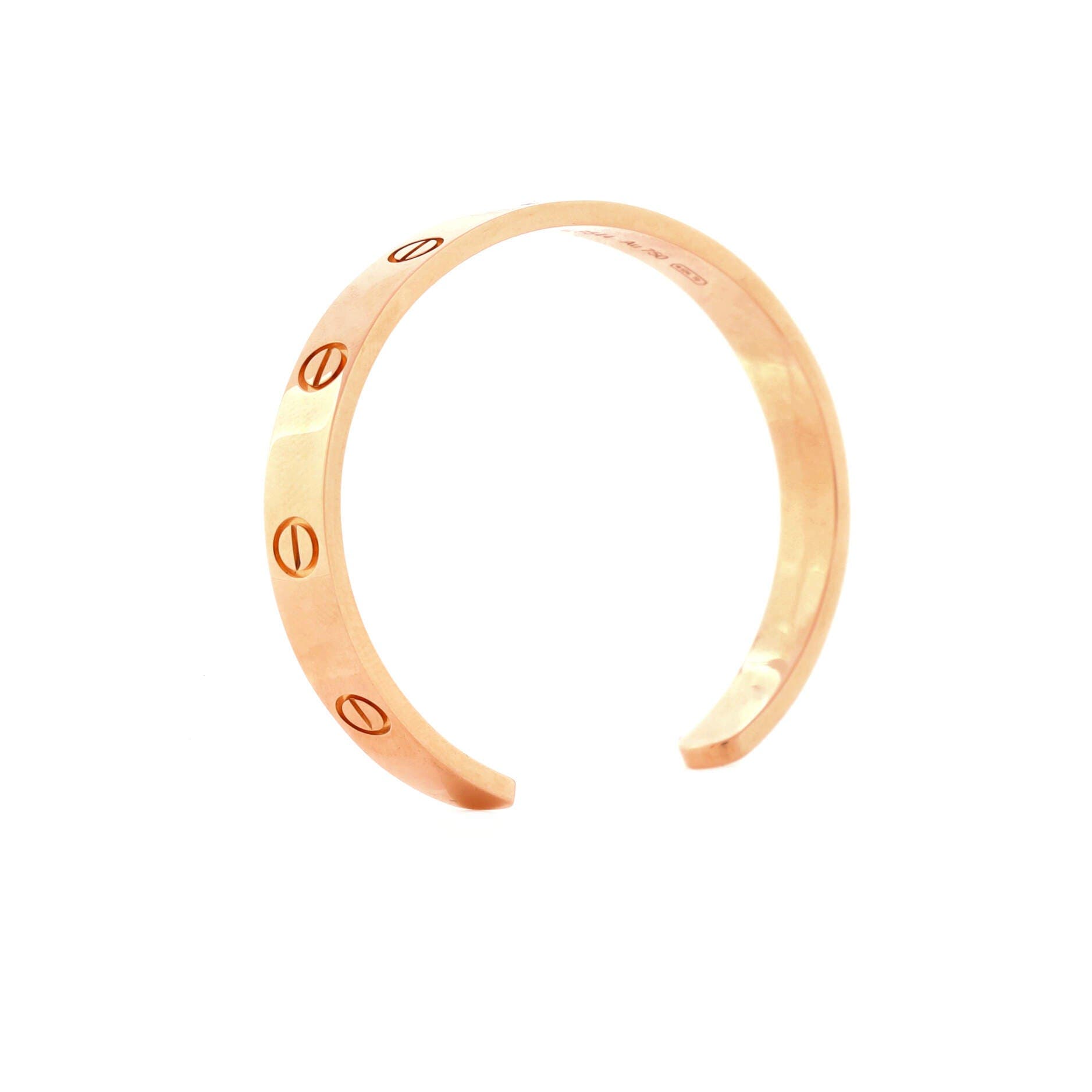 Love Cuff Bracelet 18K Rose Gold with Pink Sapphire, Alternate, color, Metallic Gold