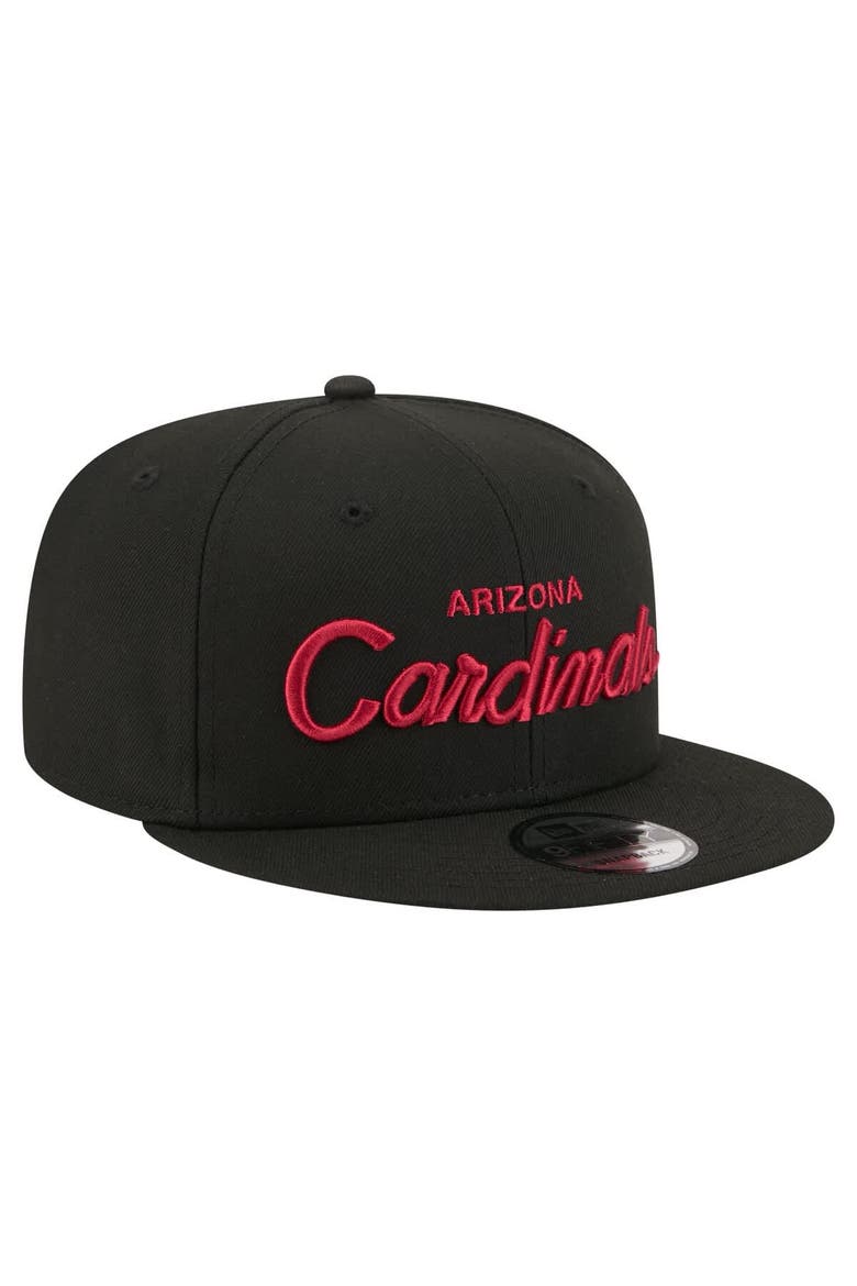 Men's New Era  Black Arizona Cardinals Core Team Script 9FIFTY Snapback Hat, Alternate, color, Black