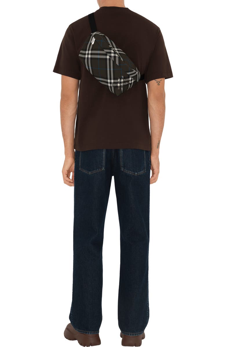 Burberry Check Belt Bag, Alternate, color, Snug