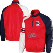 STARTER Men's Starter Red/Navy St. Louis Cardinals Elite Raglan Half-Zip Jacket