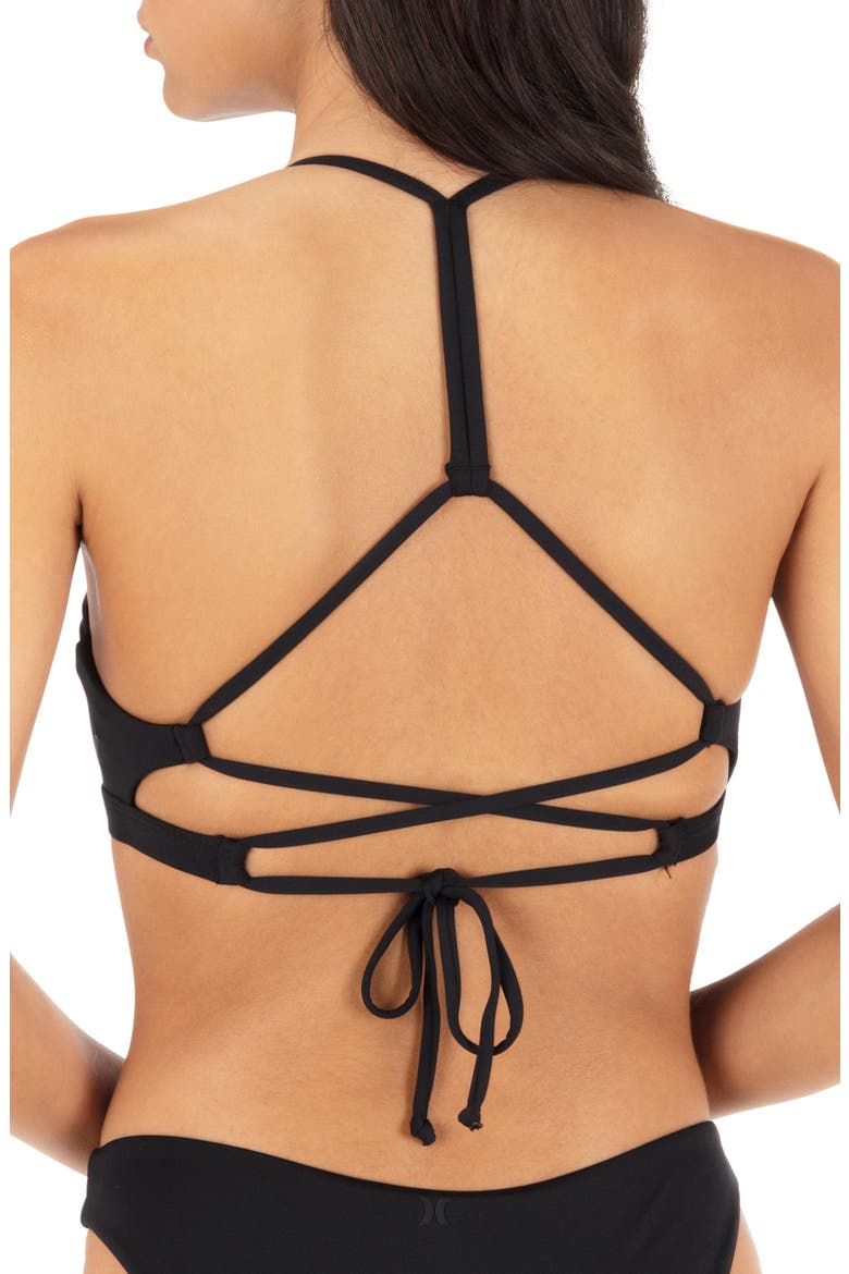 Racerback Bikini Top, Alternate, color, BLACK