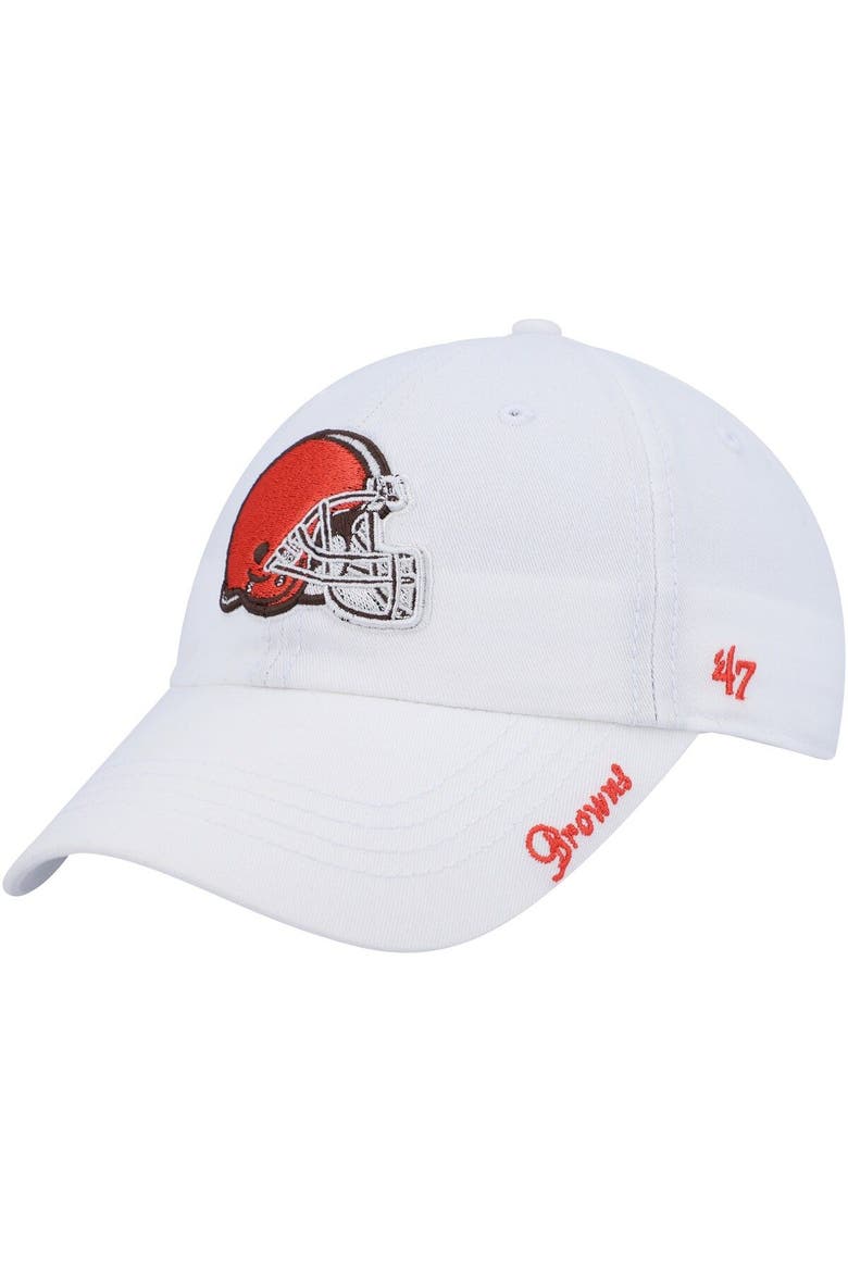 Women's '47 White Cleveland Browns Miata Logo Clean Up Adjustable Hat, Main, color, White