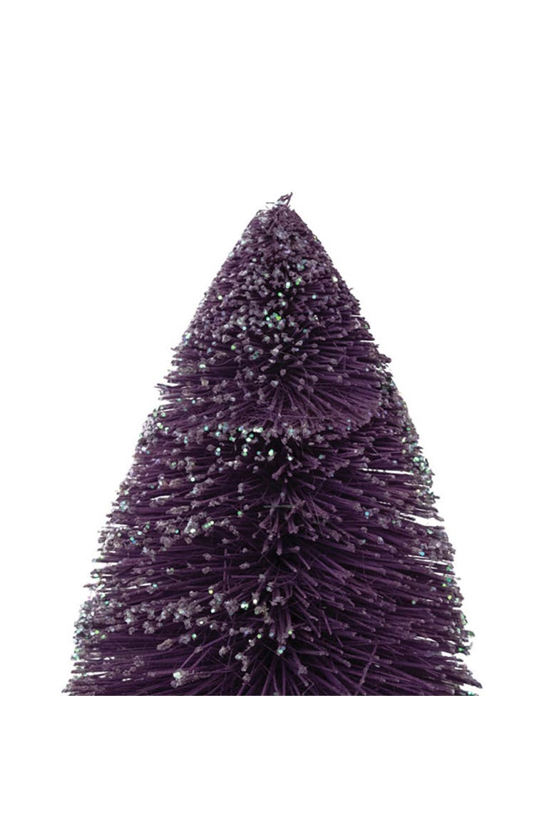Bottle Brush Tree with Wood Base & Glitter, Purple Ombre, Alternate, color, Purple