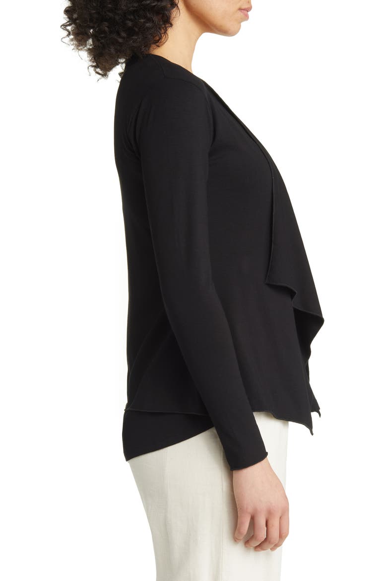 Itally Open Front Jacket, Alternate, color, BLACK