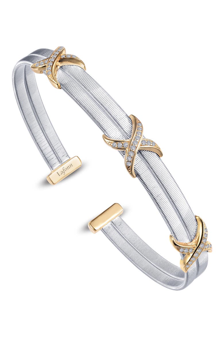 Milano Double Cuff Bangle, Main, color, WHITE