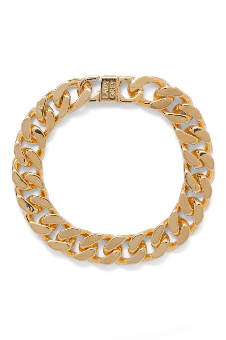 XXL Curb Chain Bracelet, Main, color, GOLD