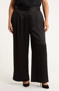 Tahari ASL Wide Leg Crinkle Satin Pants