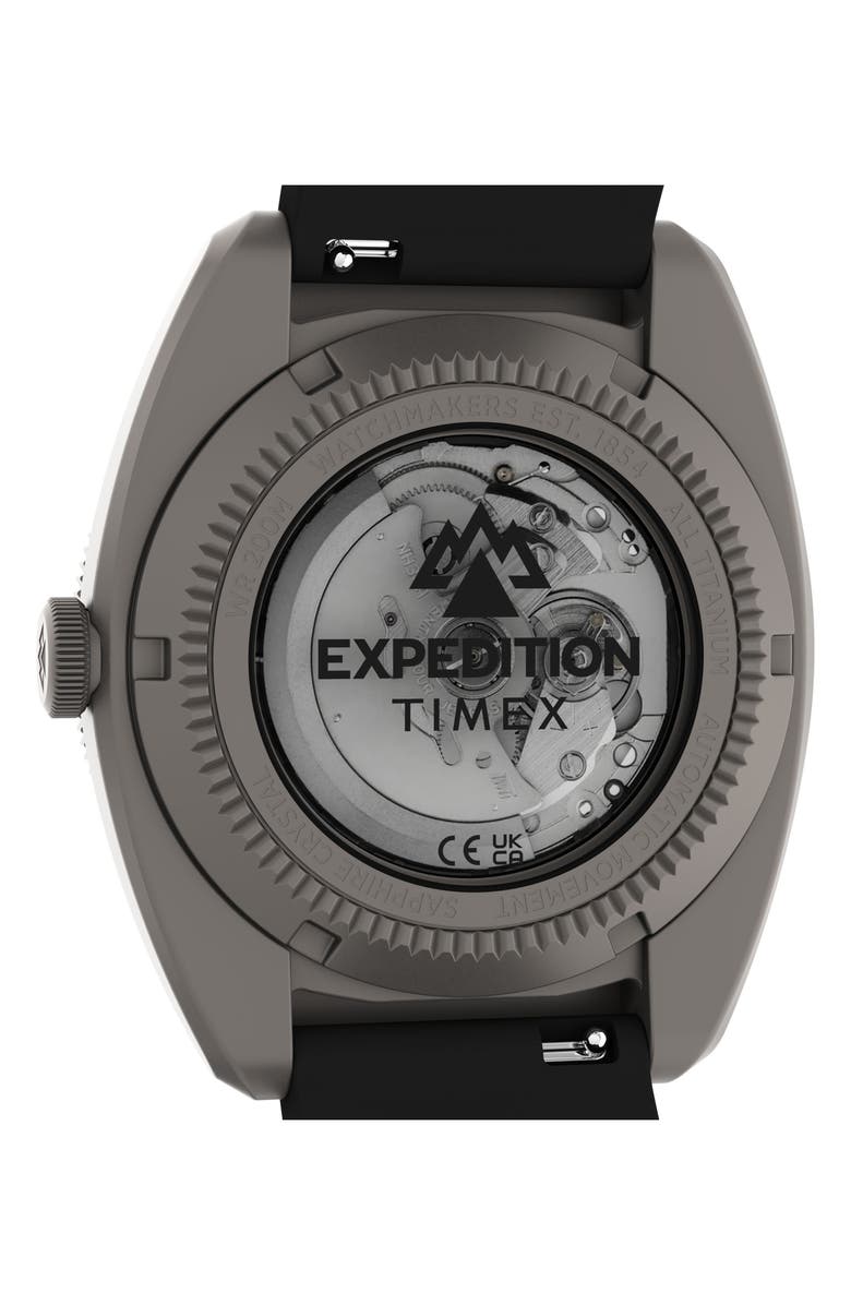 Timex<sup>®</sup> Expedition Pioneer Titanium Automatic Rubber Strap Watch, 41mm, Alternate, color, Titanium