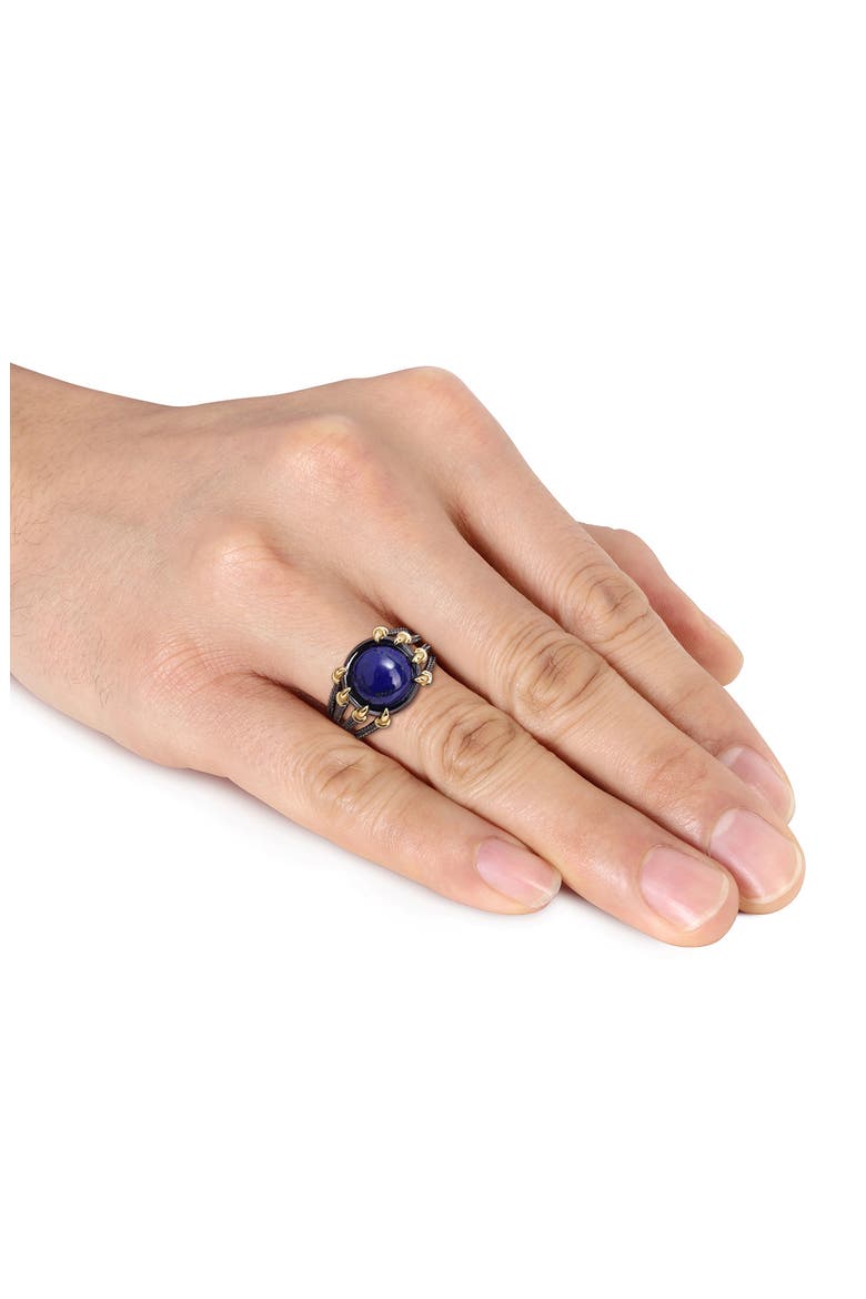Two-Tone Lapis Lazuli Gothic Ring, Alternate, color, BLUE