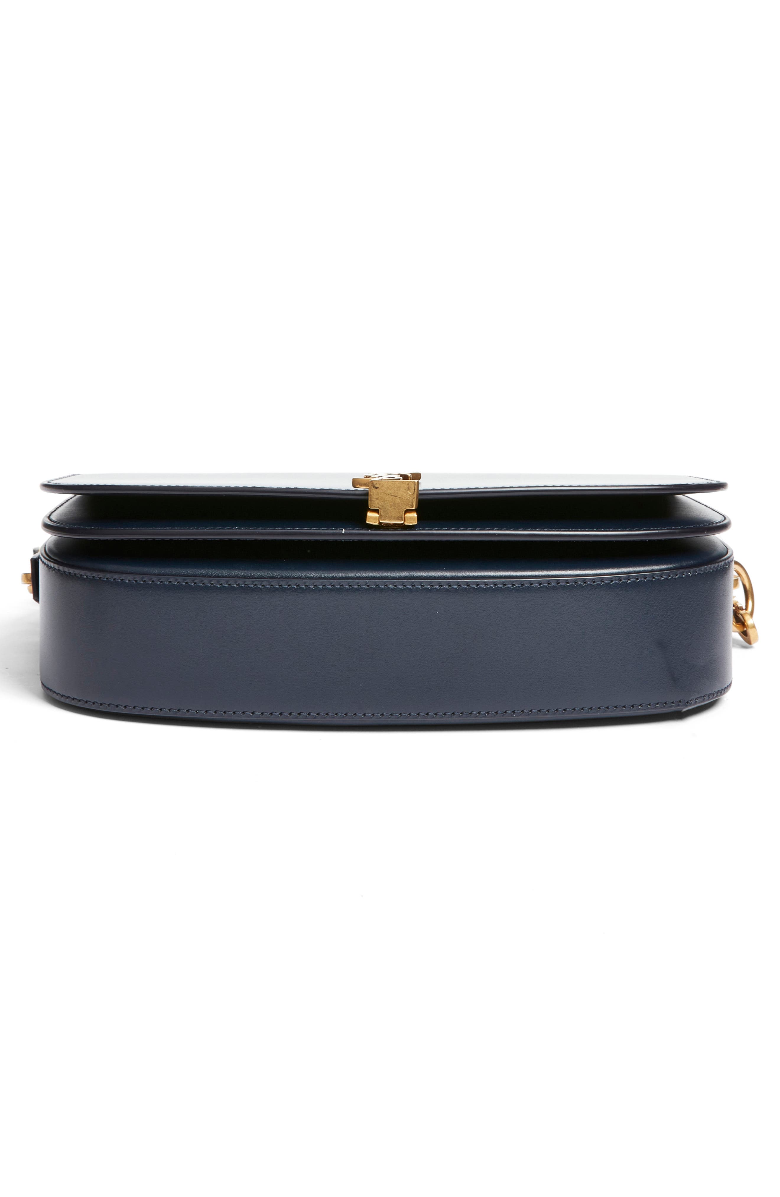 Saint Laurent Voltaire Leather Crossbody Bag, Alternate, color, Deep Blue