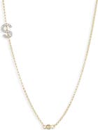 MESHMERISE Bezel Diamond Initial Chain Necklace - 0.2ct.