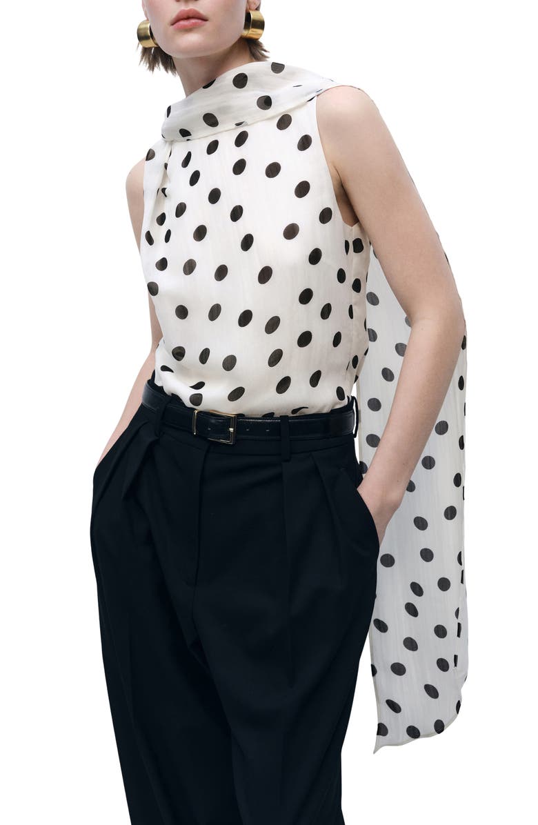 MANGO Adela Sleeveless Top with Attached Scarf, Main, color, 