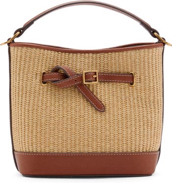 Canvas & Faux Leather Bucket Bag