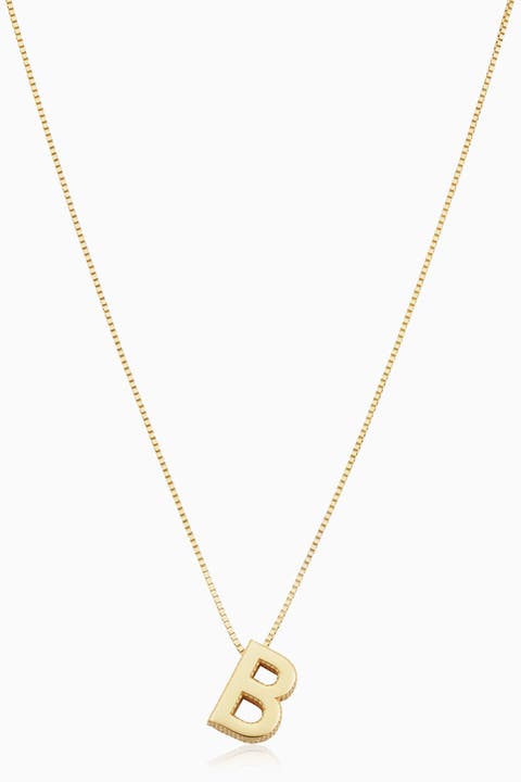 14K Gold Love Letter Initial Necklace