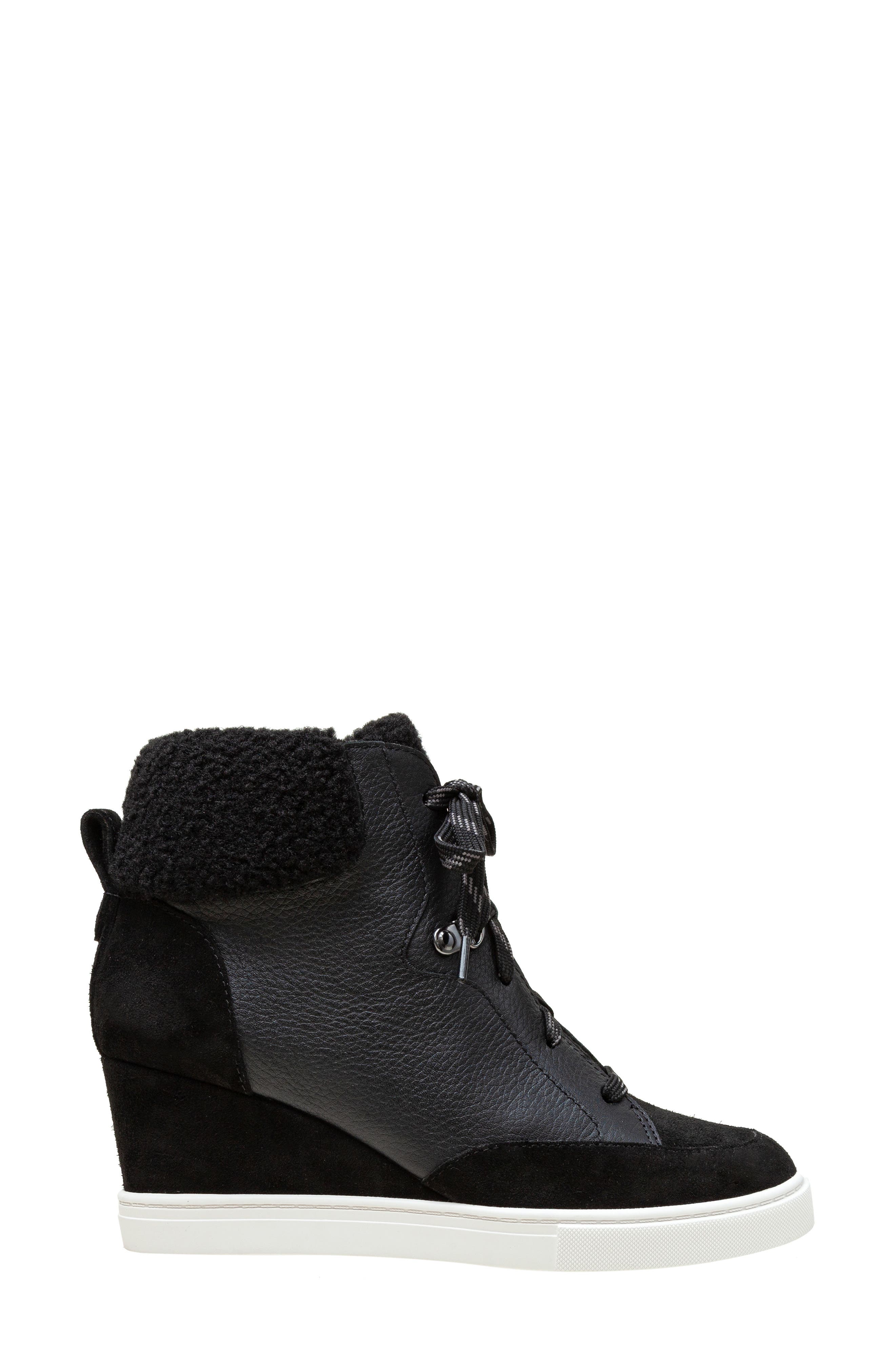Linea Paolo Arden Wedge Sneaker, Alternate, color, Black