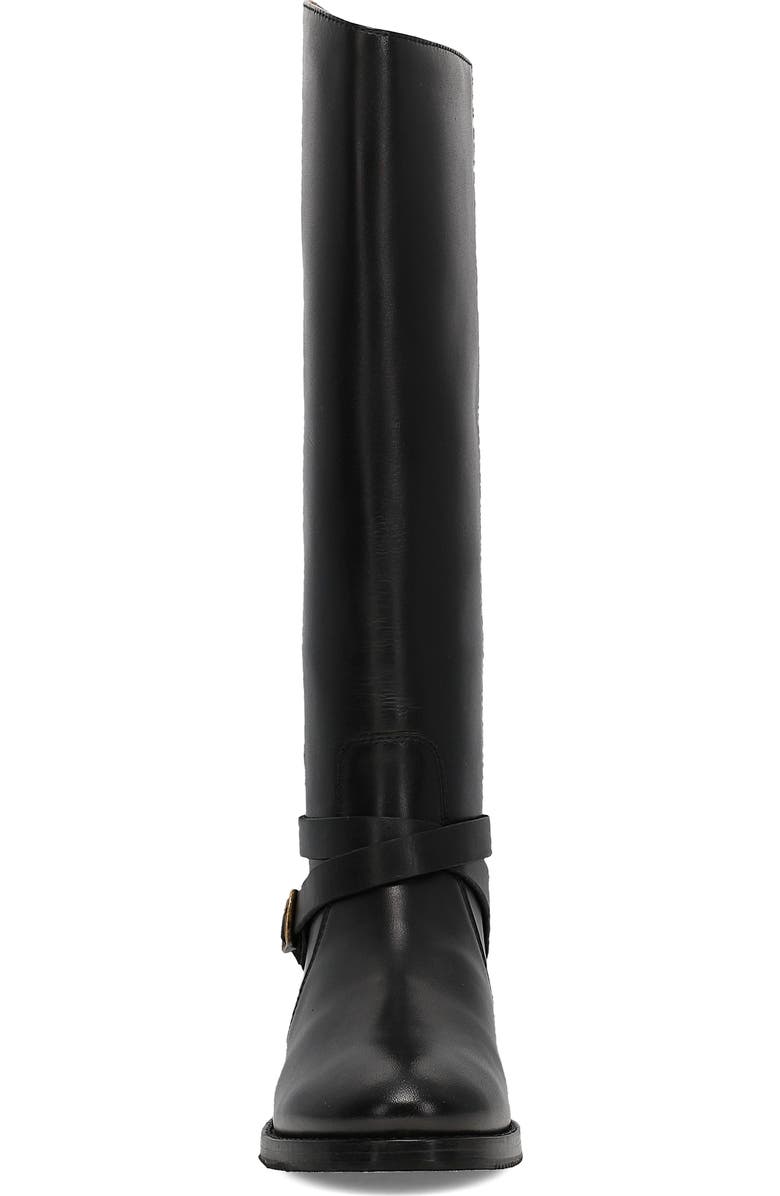 Frye Melissa Belted Knee High Riding Boot, Alternate, color, Black
