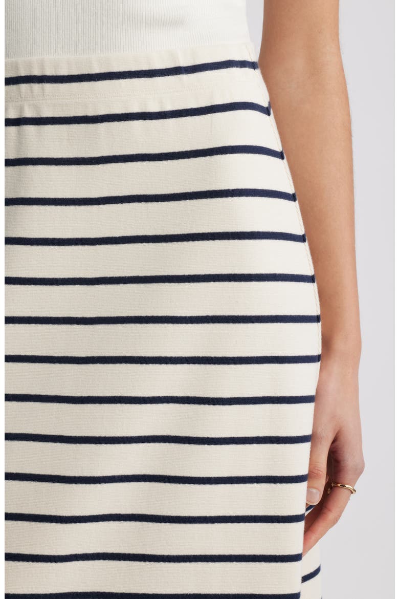 Stripe Knit Midi Skirt, Alternate, color, IVORY NAVY GENTRY STRIPE