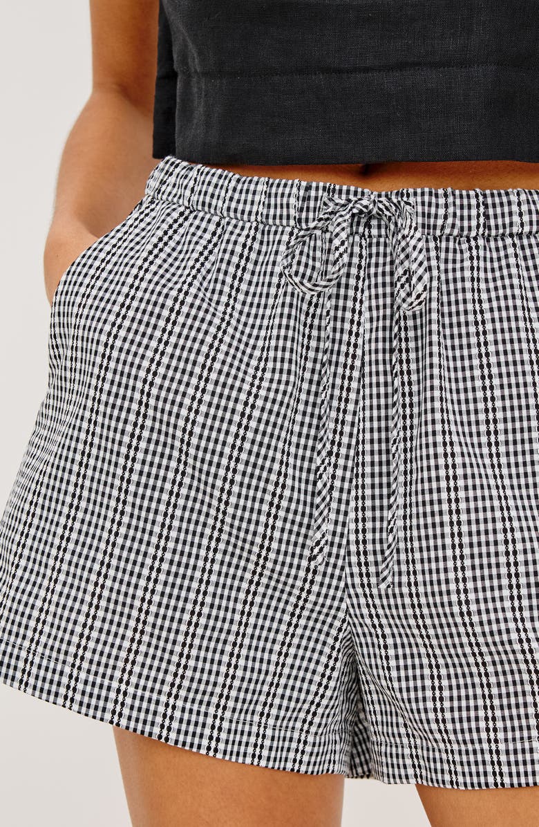 Rails Jenner Gingham Cotton Drawstring Shorts, Alternate, color, Black Gingham