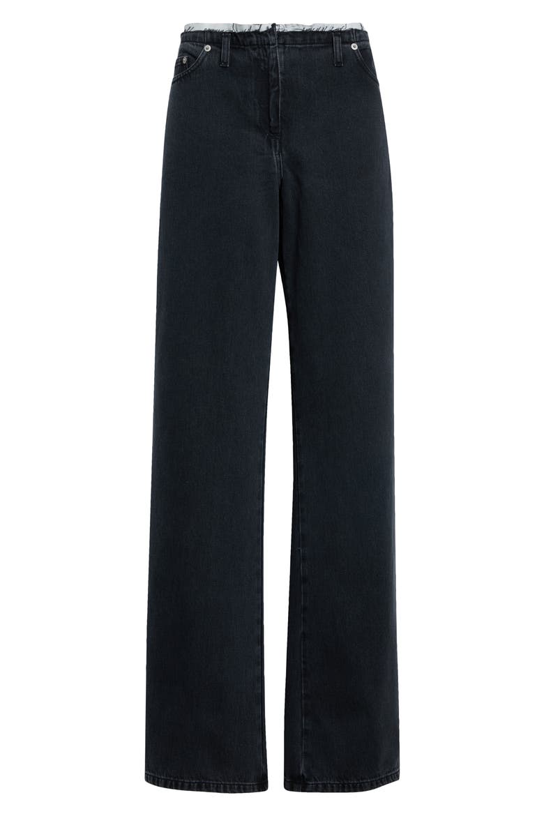 Po Wood Print Straight Leg Pants, Main, color, BLACK