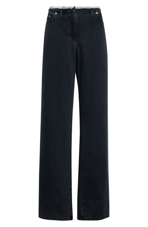 Po Wood Print Straight Leg Pants