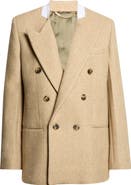 Victoria Beckham Beatrice Double Breasted Wool Blend Mélange Blazer