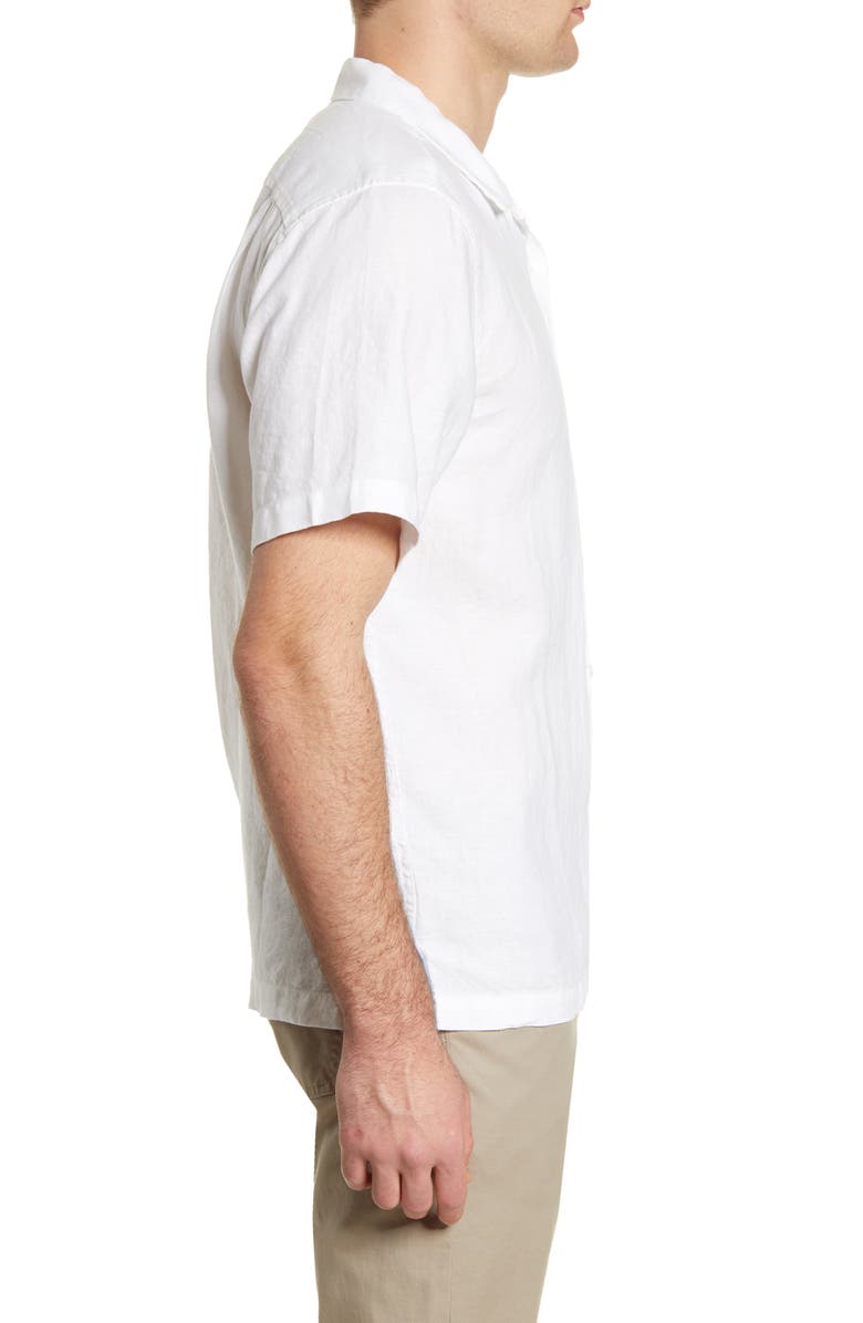 Tommy Bahama Sea Glass Short Sleeve Button-Up Linen Camp Shirt, Alternate, color, White