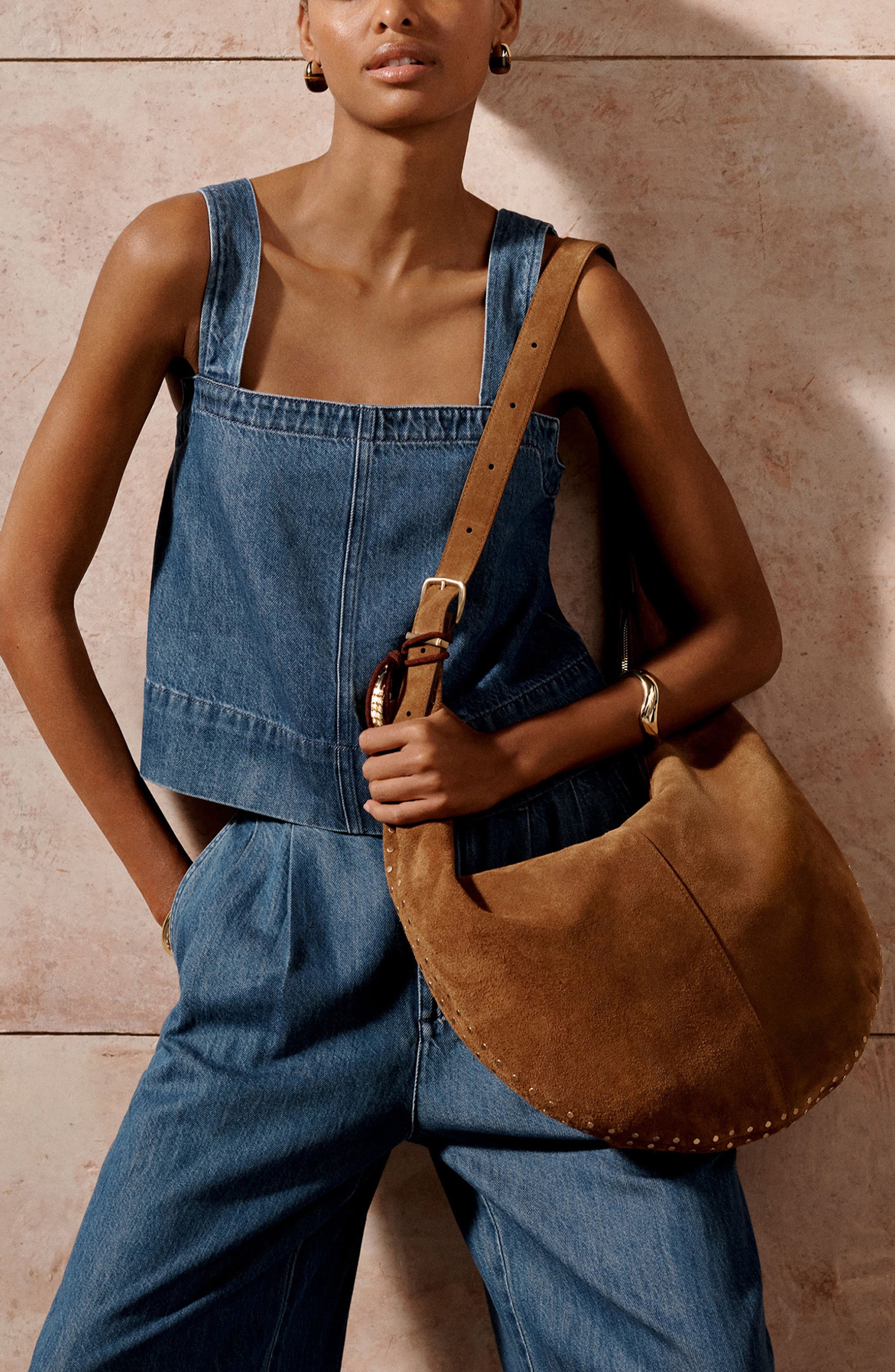 Madewell The Essential Curve Shoulder Bag, Alternate, color, Aged Cognac