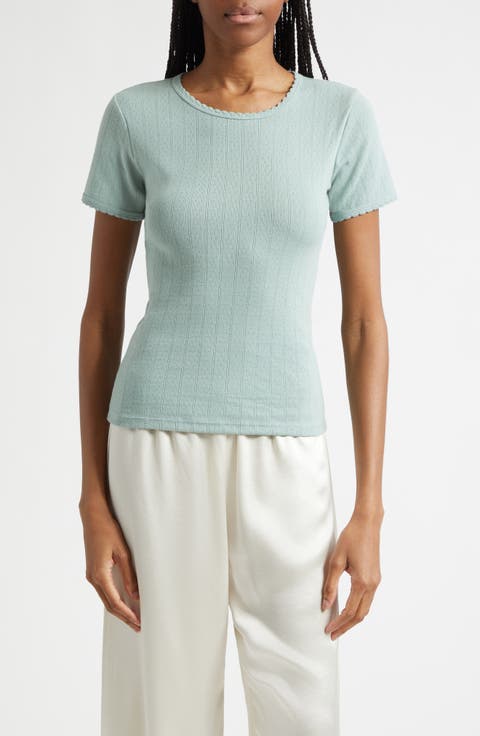 Cotton Pointelle Slim Fit T-Shirt