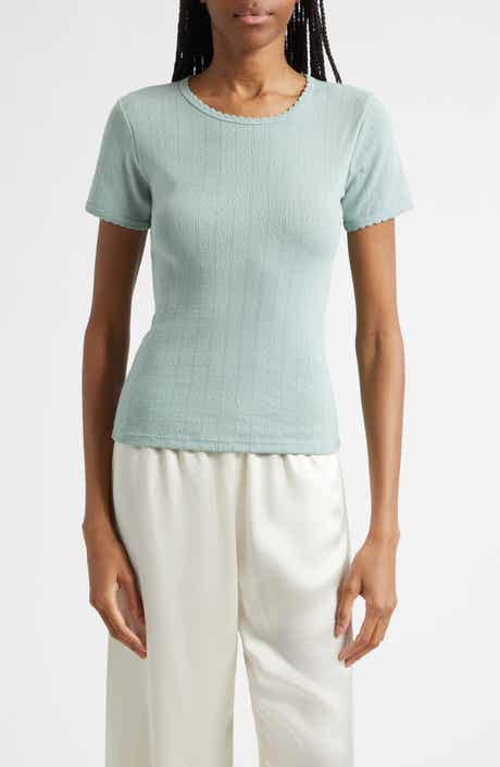 Cotton Pointelle Slim Fit T-Shirt