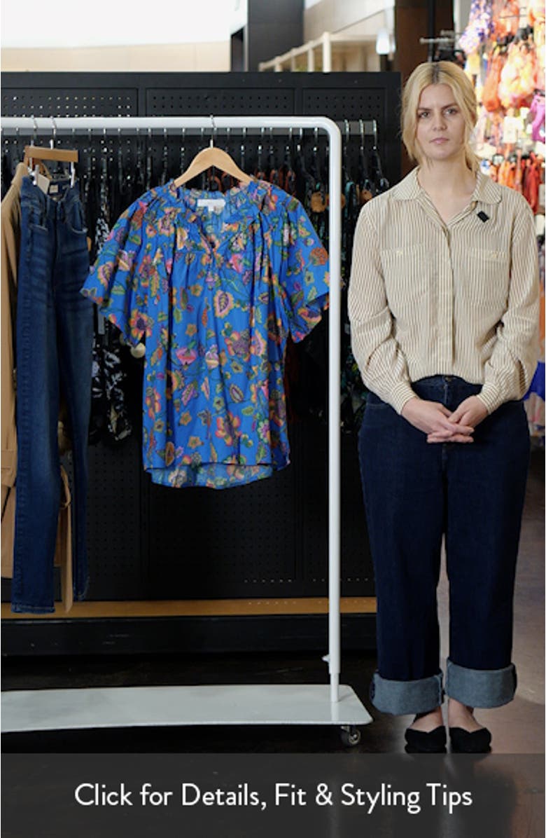 Anabelle Darthy Floral Flutter Sleeve Top, sales video thumbnail