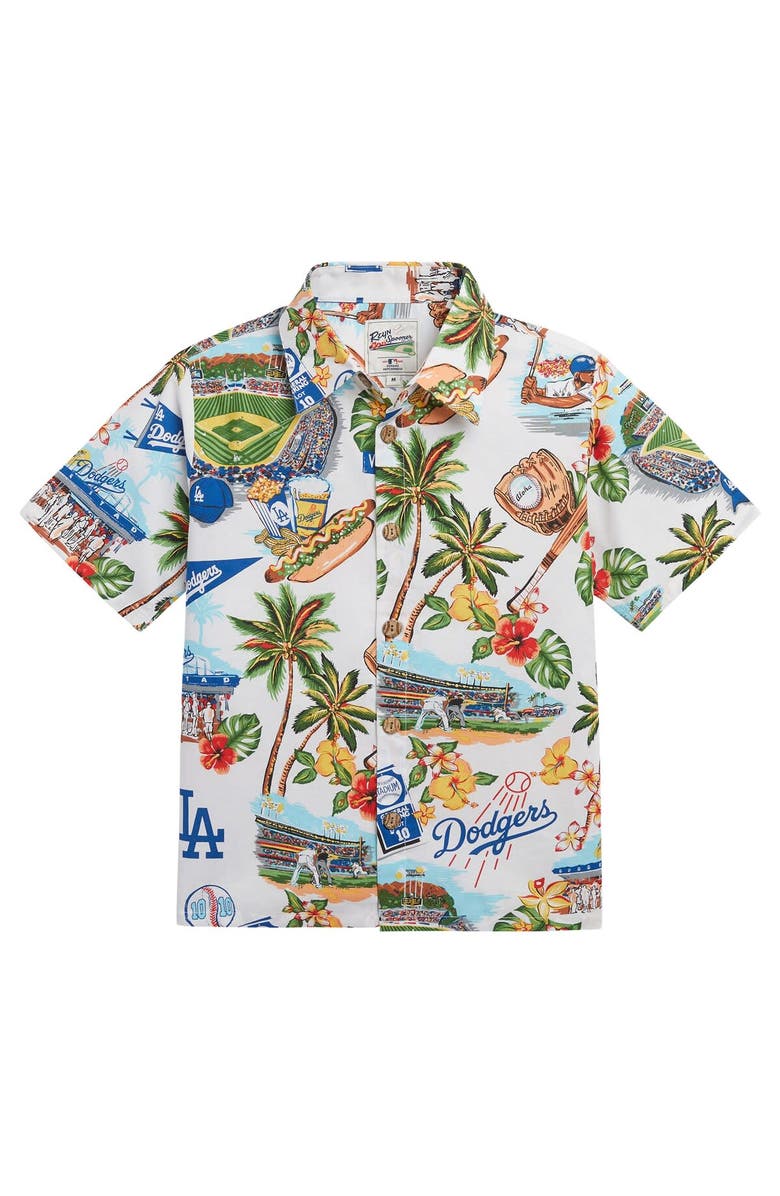 Reyn Spooner Youth Reyn Spooner White Los Angeles Dodgers Scenic Button-Up Shirt, Alternate, color, 