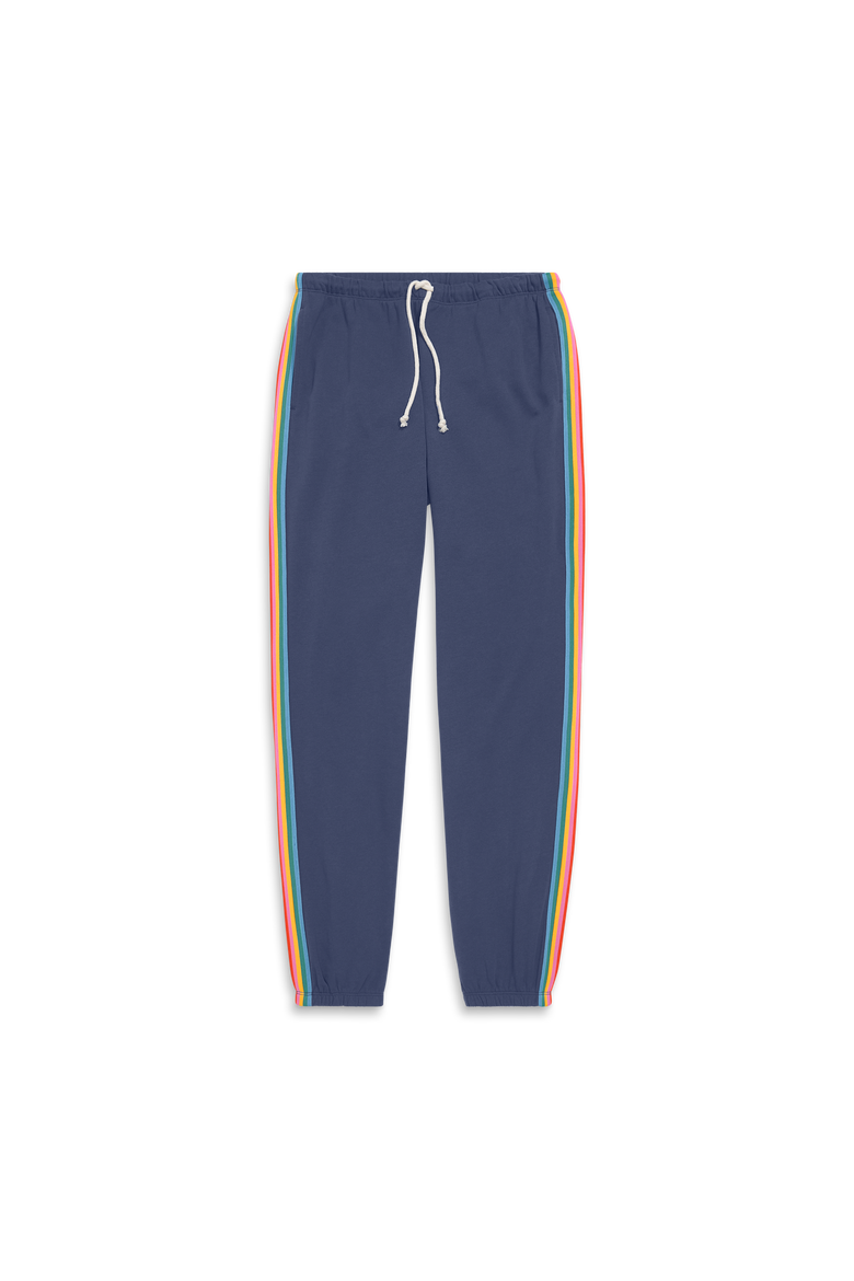 Women's Fit 24/7 Rainbow Trim Sweatpant, Main, color, Sunwashed Navy