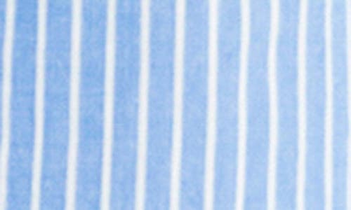 Billy T Take A Chance Stripe Long Sleeve Linen Blend Shirtdress In Denim Blue Stripes