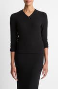 Vince Cozy Rib High V-Neck Top