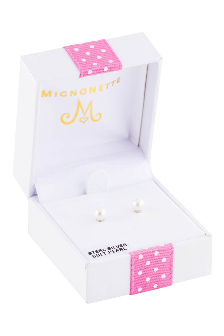 Silver & Cultured Pearl Earrings, Alternate, color, NO COLOR