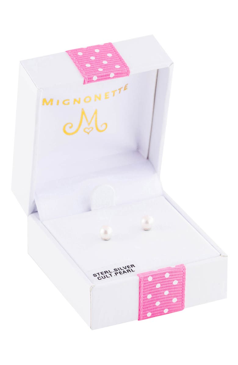 Mignonette Silver & Cultured Pearl Earrings, Alternate, color, 