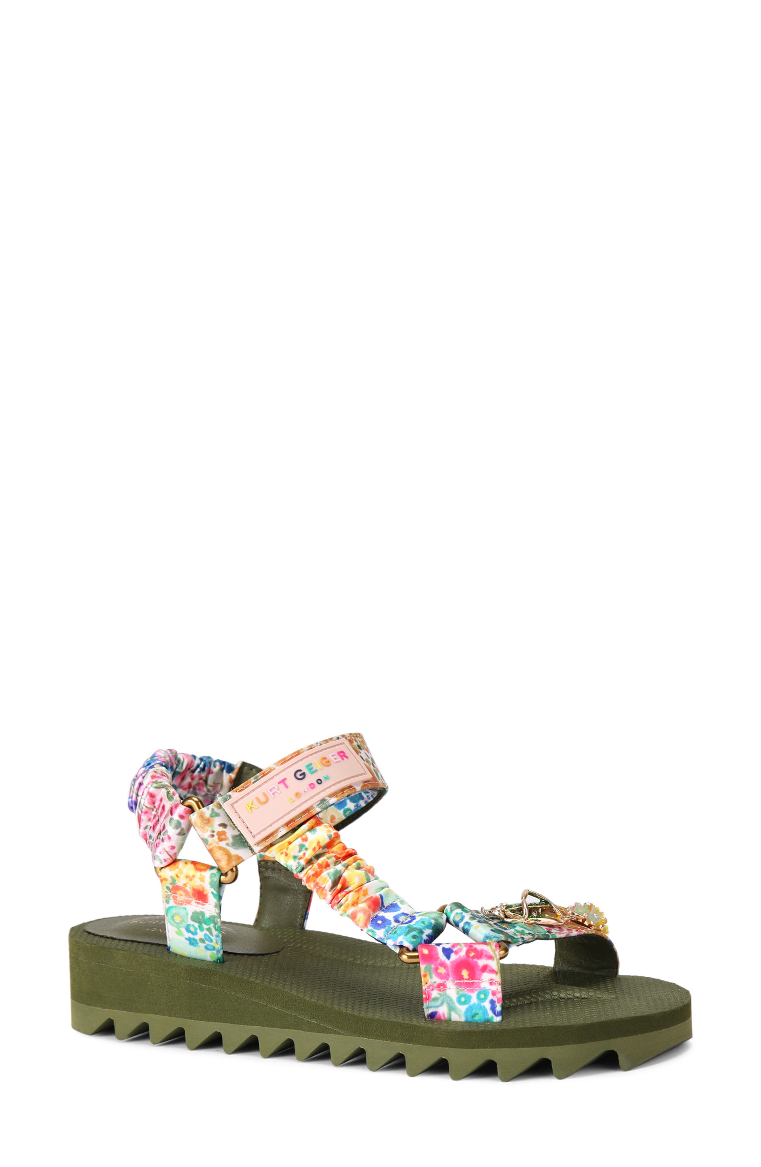 Kurt Geiger London Floral Couture Orion Ankle Strap Platform Wedge Sandal, Main, color, 