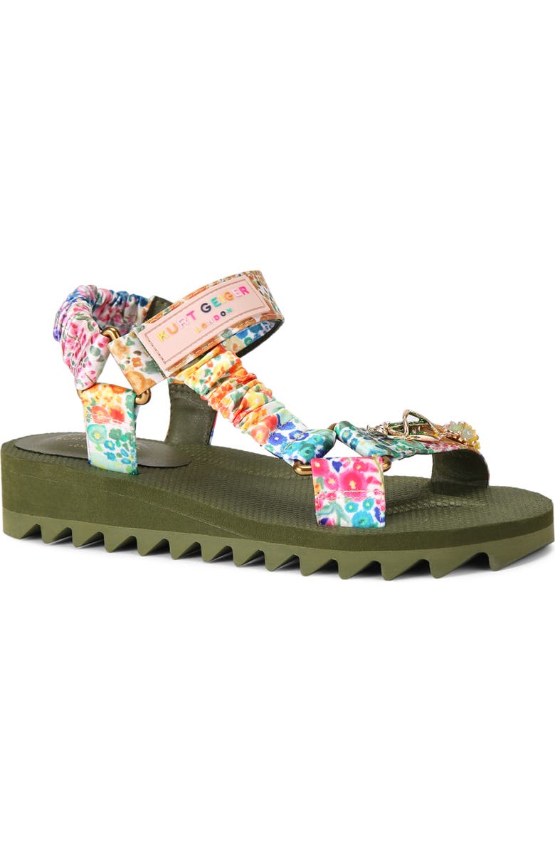 Kurt Geiger London Floral Couture Orion Ankle Strap Platform Wedge Sandal, Main, color,