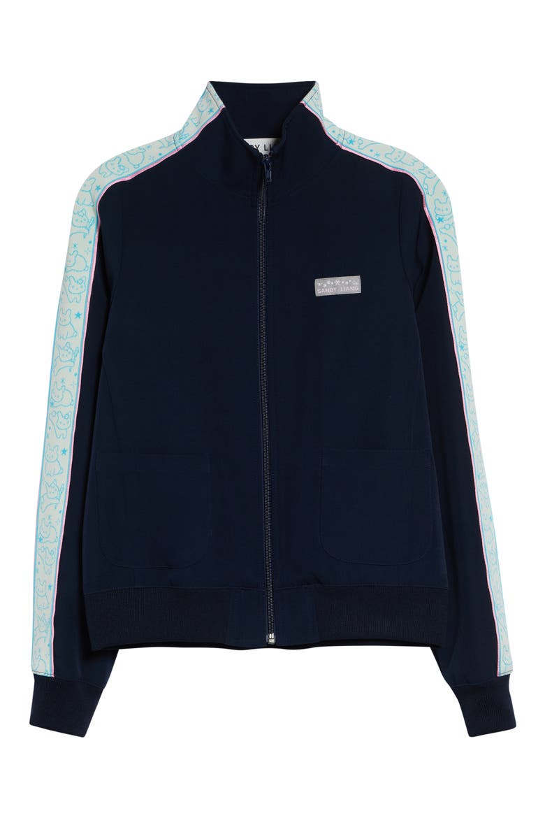 Lia Side Stripe Jacket, Alternate, color, NAVY