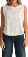 Talisman the Label Chantilly Floral Embroidered Fringe Cotton Voile Top