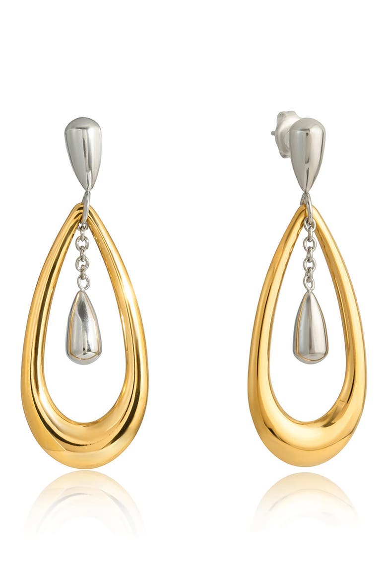 Two-Tone Luxe Drop Earrings, Main, color, GOLD