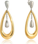 LA MENO Two-Tone Luxe Drop Earrings