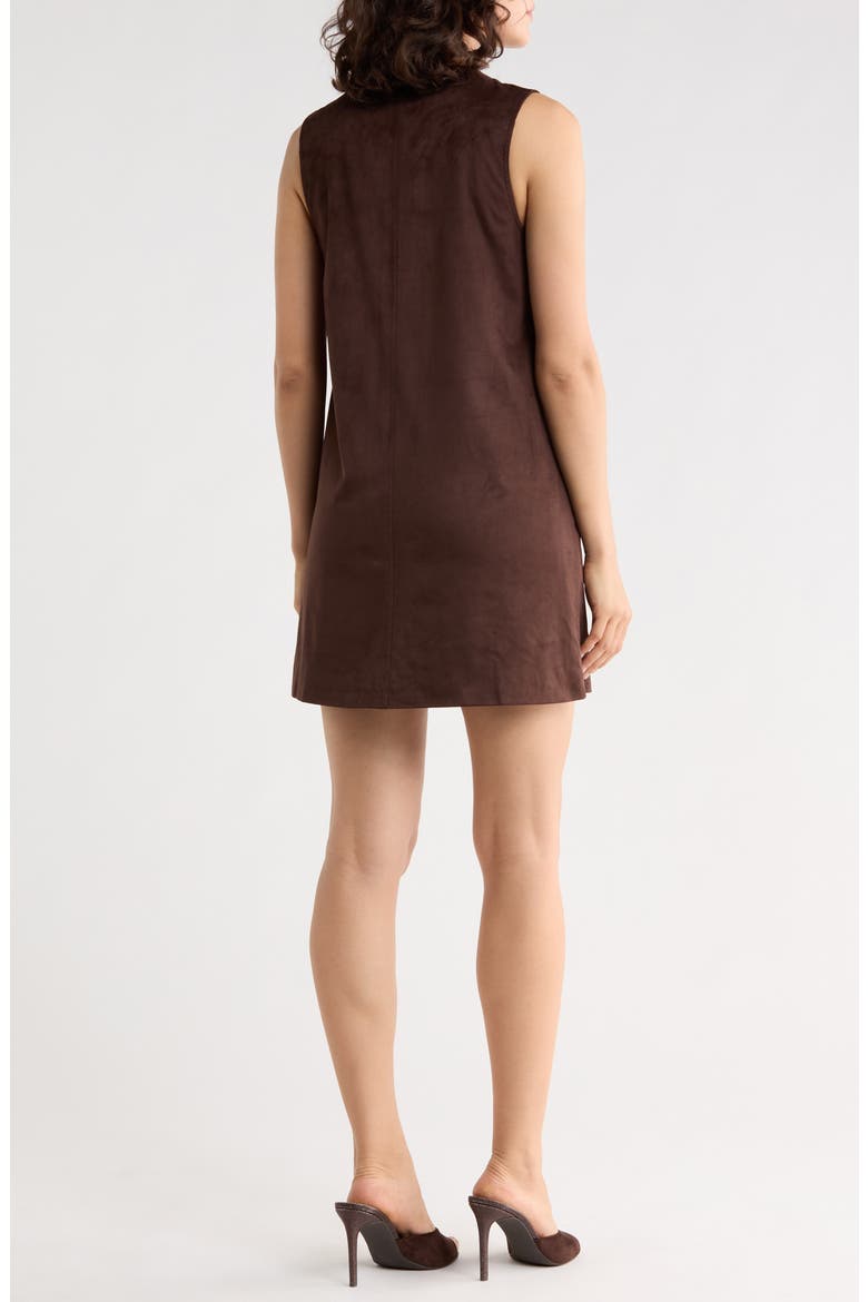 Faux Suede Shift Dress, Alternate, color, CHOCOLATE