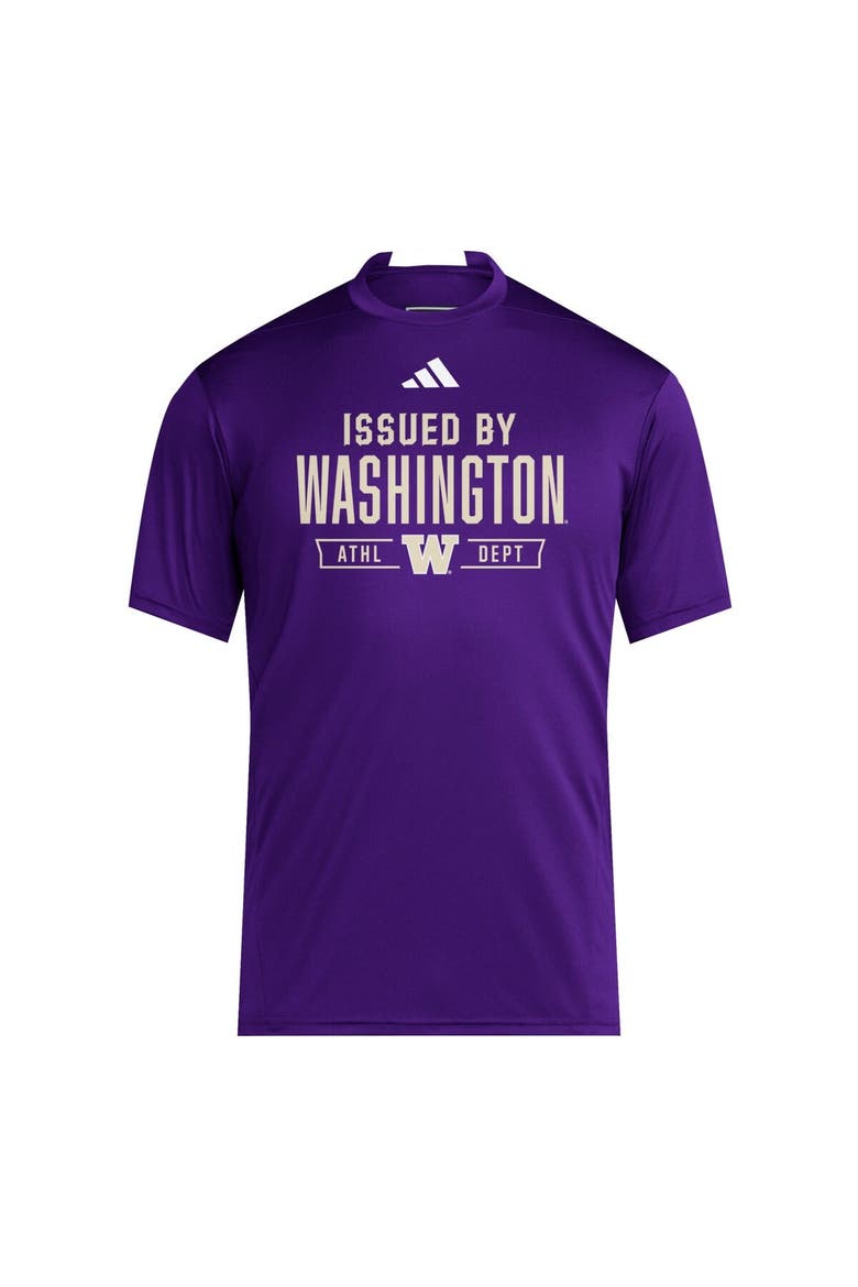 Men's adidas Purple Washington Huskies 2025 Training Performance Team T-Shirt, Alternate, color, Purple
