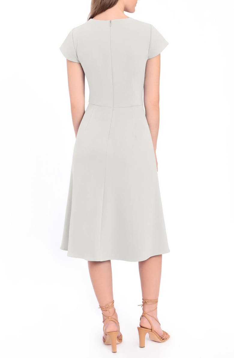 Donna Morgan Twist Waist Cap Sleeve Midi Dress, Alternate, color,