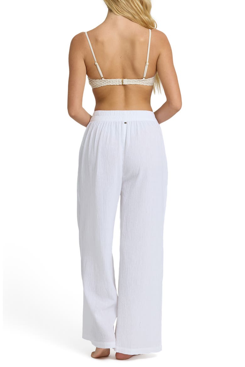 Follow Me Wide Leg Cotton Cover-Up Pants, Alternate, color, SALT CRYSTAL
