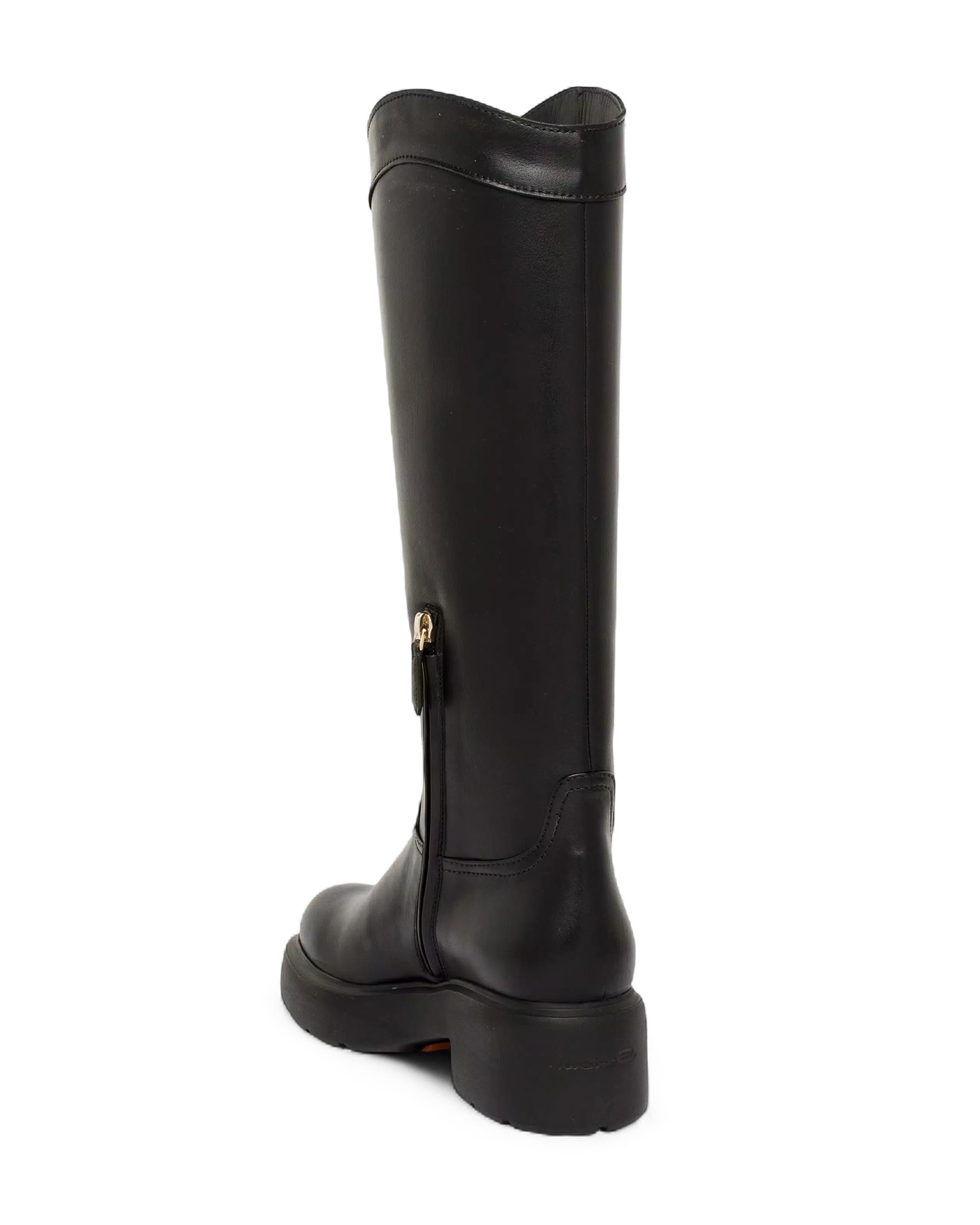 Santoni Leather Easy Boot, Alternate, color, Black