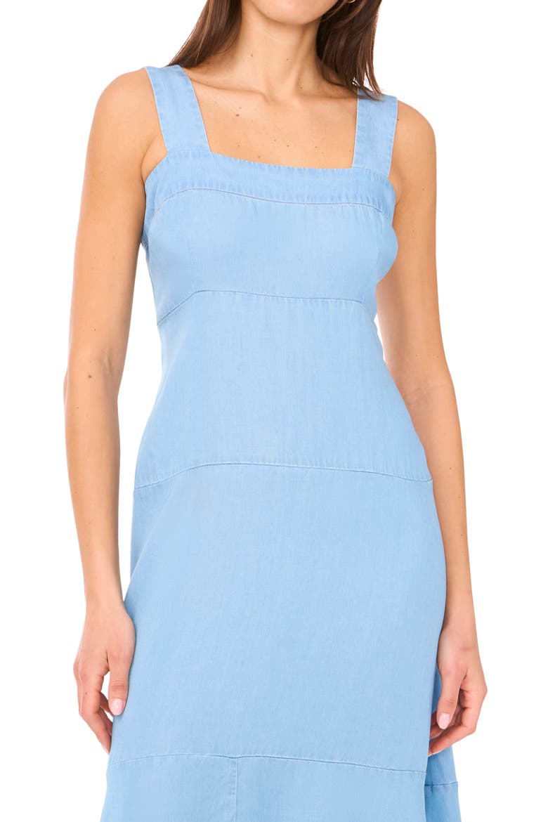 Sleeveless Tiered Chambray Maxi Dress, Alternate, color, INDIGO