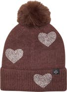 Nanette Lepore Heart Rhinestone Pom Beanie